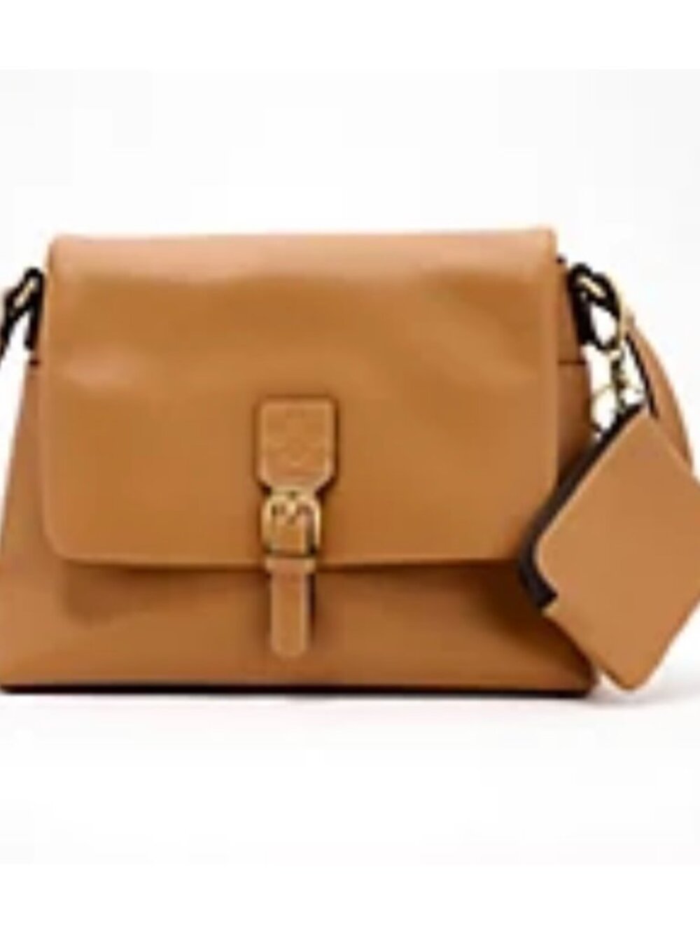 Patricia Nash Mill leather medium flap crossbody bag tan